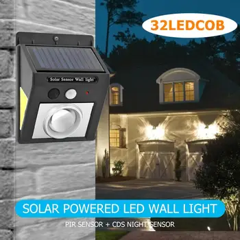 

Waterproof 32LED COB Solar Power Lamp 3 Induction Mode Standing Bracket With Back Strap Modes Motion Sensor Garden Wall Light