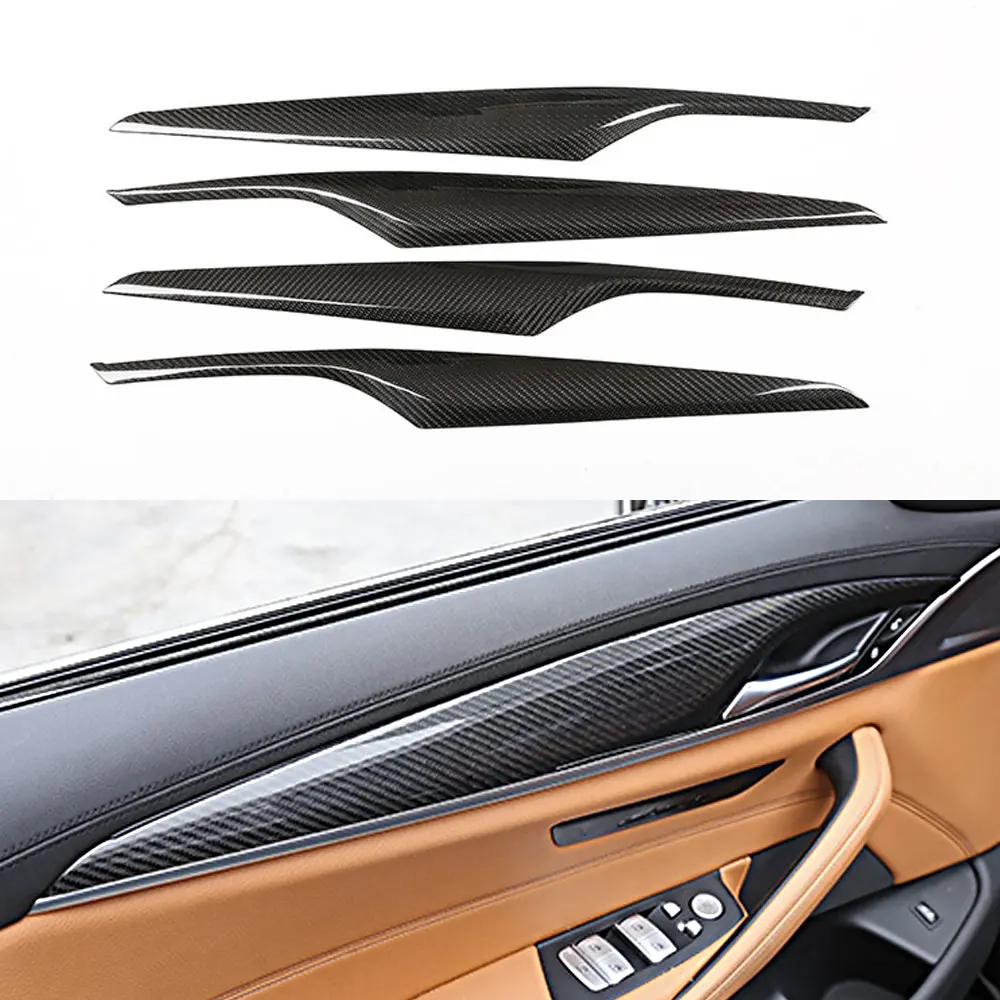 US $158.74 Real Car Carbon Fiber Door Handle Panel Protective Decoration Cover Trim for BMW 5 Series G30 G38 2018 2020