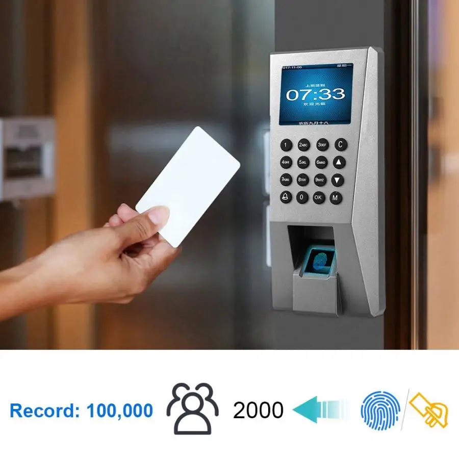 2.4in TFT регистратор времени с дактилоскопией 125 кГц RFID карты двери Система контроля доступа Wiegand26