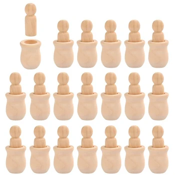 

Unfinished Wooden Peg Nesting Dolls People Bodies,Natural Unpainted Decorative Wood Figures for Painting,Art Projects 20