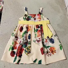 Весенне-летнее платье с принтом для девочек, детские платья, размеры 90-150 см