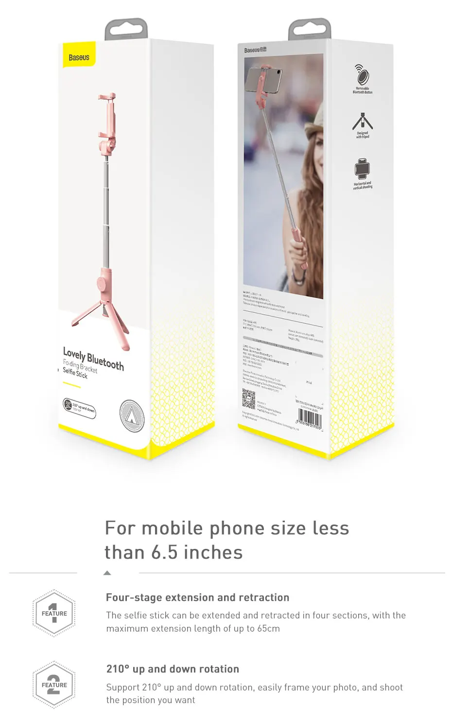 Штатив для селфи Baseus с Bluetooth для iPhone 11 Xs, Xr, X, 8, Xiaomi mi, huawei, samsung, мобильный телефон, mi ni, монопод для селфи
