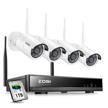 

ZOSI 8CH Wireless CCTV System H.265+ 1080P NVR 2CH/4CH 2MP IR-CUT Outdoor CCTV Camera IP Security System Video Surveillance Kit