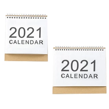 

2021 Simple Desktop Calendar English Coil Daily Monthly Planner Schedule Yearly Agenda Organizer Home Office