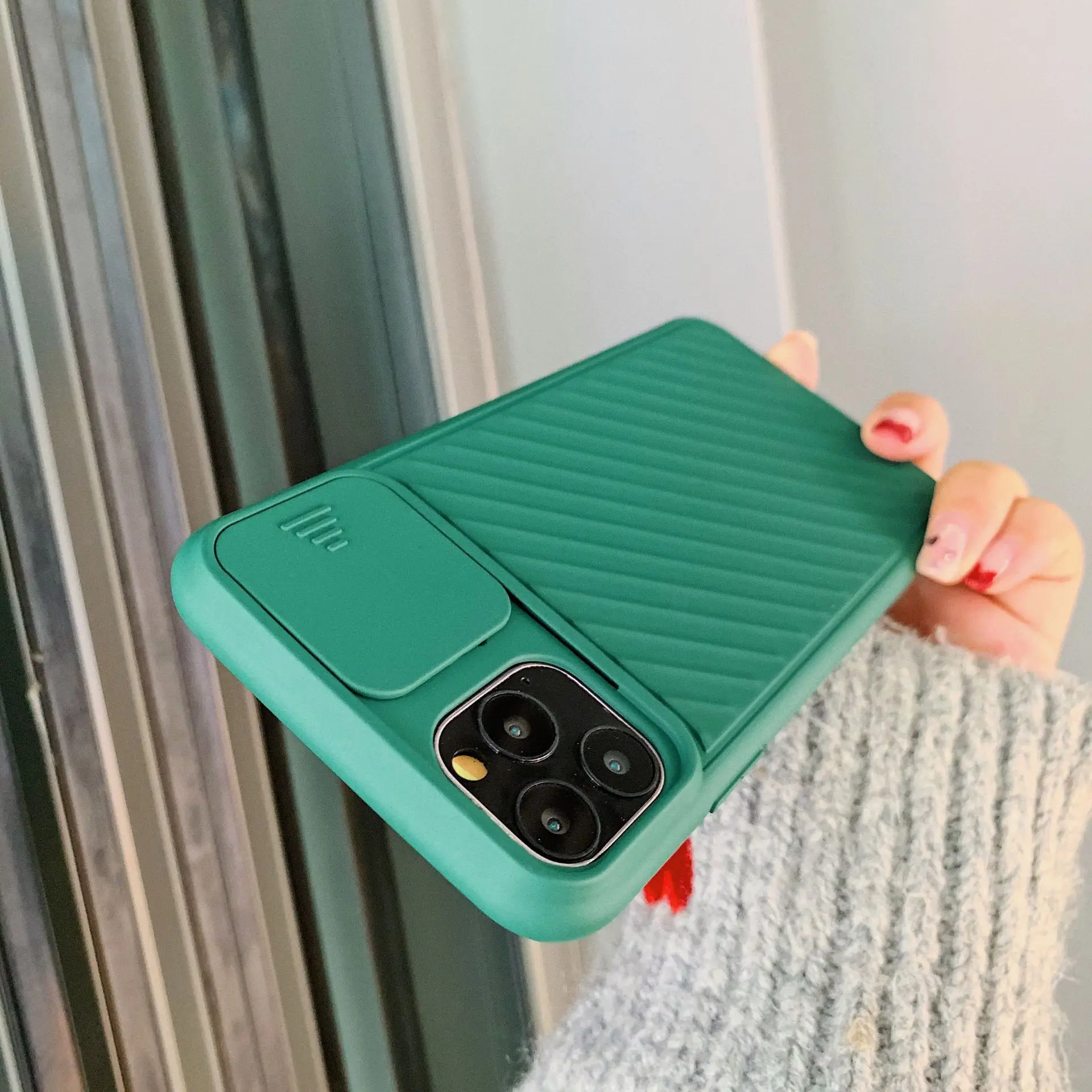 Защитный чехол для телефона с камерой iPhone 11 Pro X XR XS Max 7 7Plus 8 8Plus однотонный черный