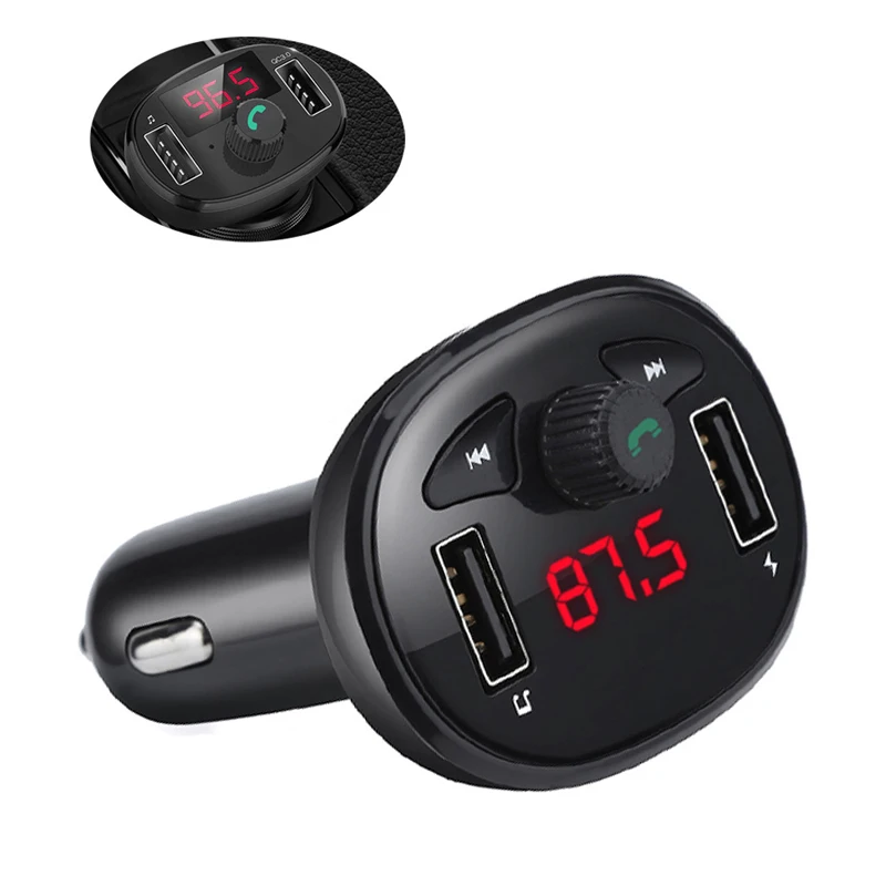 

Bluetooth Car USB Charger Cigarette Lighter Power 12-24V FM Transmitter USB2.0 Wireless Radio Adapter MP3 Player 5V / 2.1A