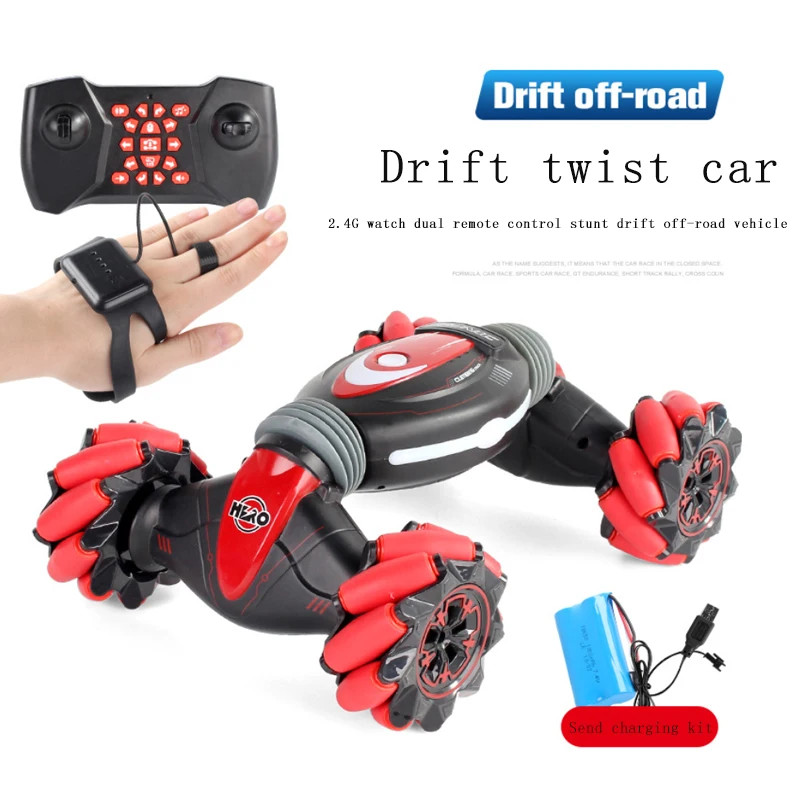 

Remote Control Stunt Car Gesture Induction Twisting Off-Road Vehicle Light Music Drift Dancing Side Driving RC Toy Gift for kind