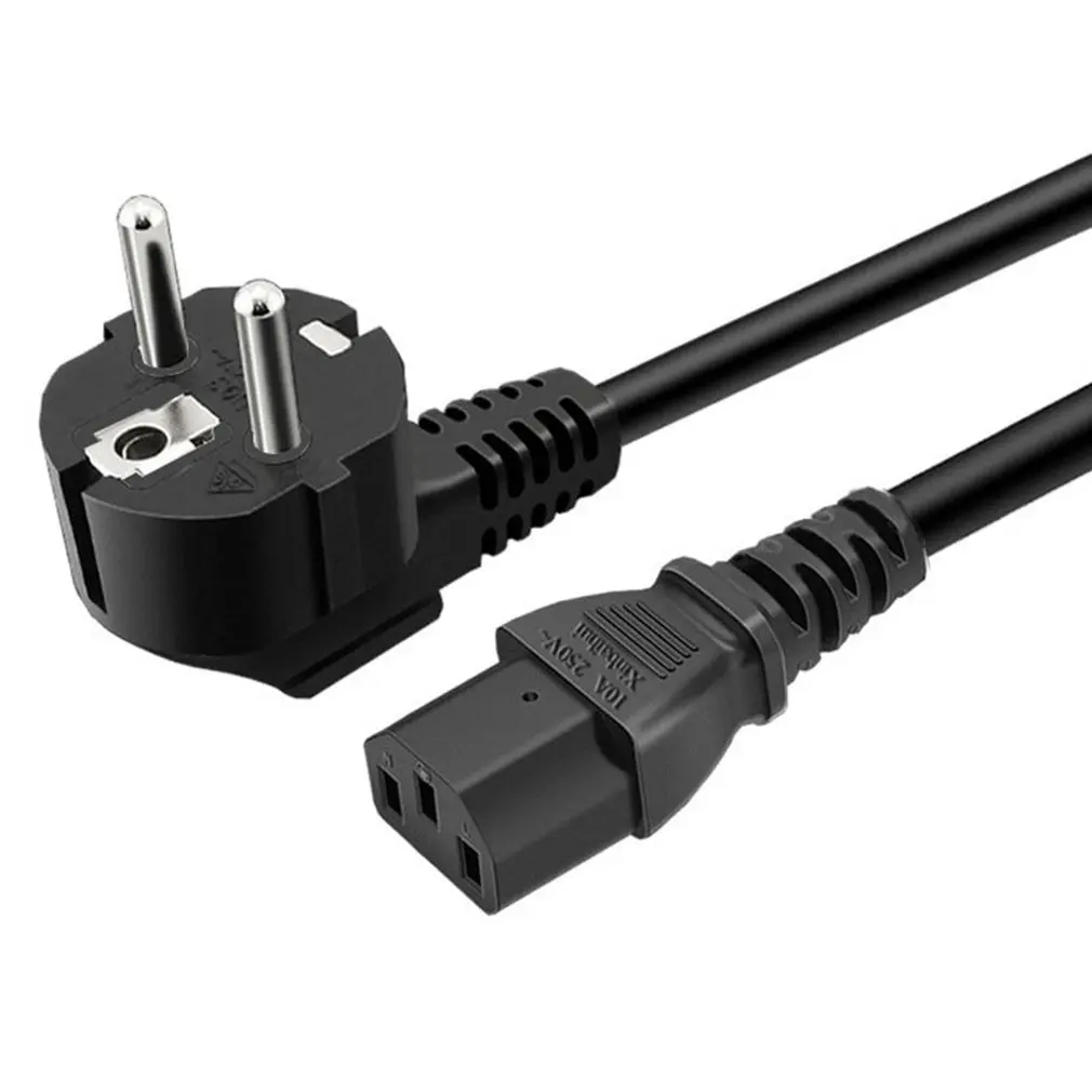 EU Power Cord 1.5m Angle Plug IEC C13 Power Supply Cable For Projector PC Monitor Printer for Samsung for LG TV