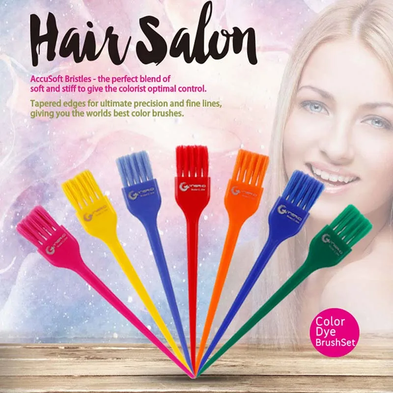 7pcs Hair Dyeing Tool Comb Hair Brush Salon Styling useful Tool Hot hairbrush High Quality