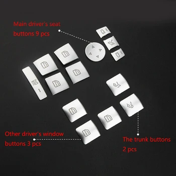 

Door Button Switch Trim Set Professional Decal Window Silver Accessories