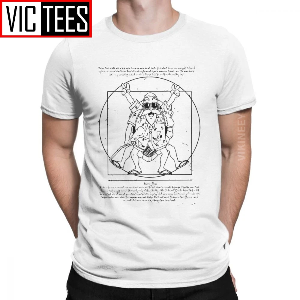 

Men T-Shirt Vitruvian Roshi Dragon Ball Z Funny Pure Cotton Goku Super Saiyan Vegeta Dbz Anime Harajuku T Shirt
