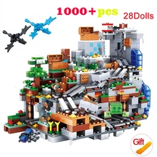 Bloques de construcción compatibles con My Worlds para niños, juguete de ladrillos para armar casa del árbol, pueblo, ciudad, cascada, caballo de guerra, ideal para regalo, 2021