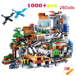 Blocs de construction compatibles avec My world, Lepining, Village, ville, arbre, maison, cascade, cheval de guerre, briques, jouets pour enfants, cadeaux, 2021 