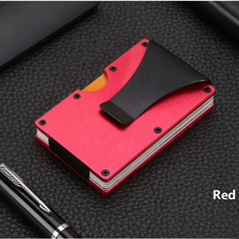 1 шт. металлический дизайн минималистичный кошелек Rfid блокирующий кредитный держатель для карт для мужчин металлический кошелек 6 цветов держатель для карт