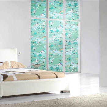 

Self-adhesive Carton Green Tree Advanced Scrub Transparent Fashion Privacy Bathroom Electronic Tinting Glass 85cm x 500cm