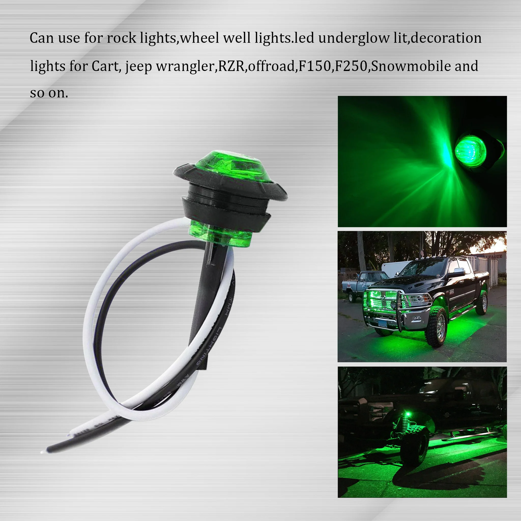 Generic (Red)10 Pods LED Rock Lights 3/4\" Mini Waterproof Round