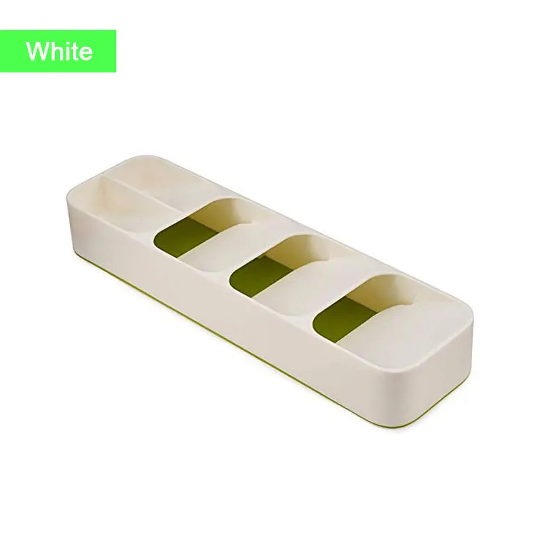 White Tableware Tray Лоток для хранения, кухонный ящик, органайзер, ложка, столовые приборы, Кухонный Контейнер для хранения, отделительная отделочная коробка для хранения, Держатель ножей - Цвет: White Tableware Tray