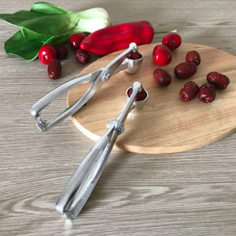 Description Picture 6 of item1PC Metal Aluminum Cherry Pitters Olives Pitter Pits Easy Removal Core Squeeze Clamp Seeder Creative Kitchen Tools Nutcracker