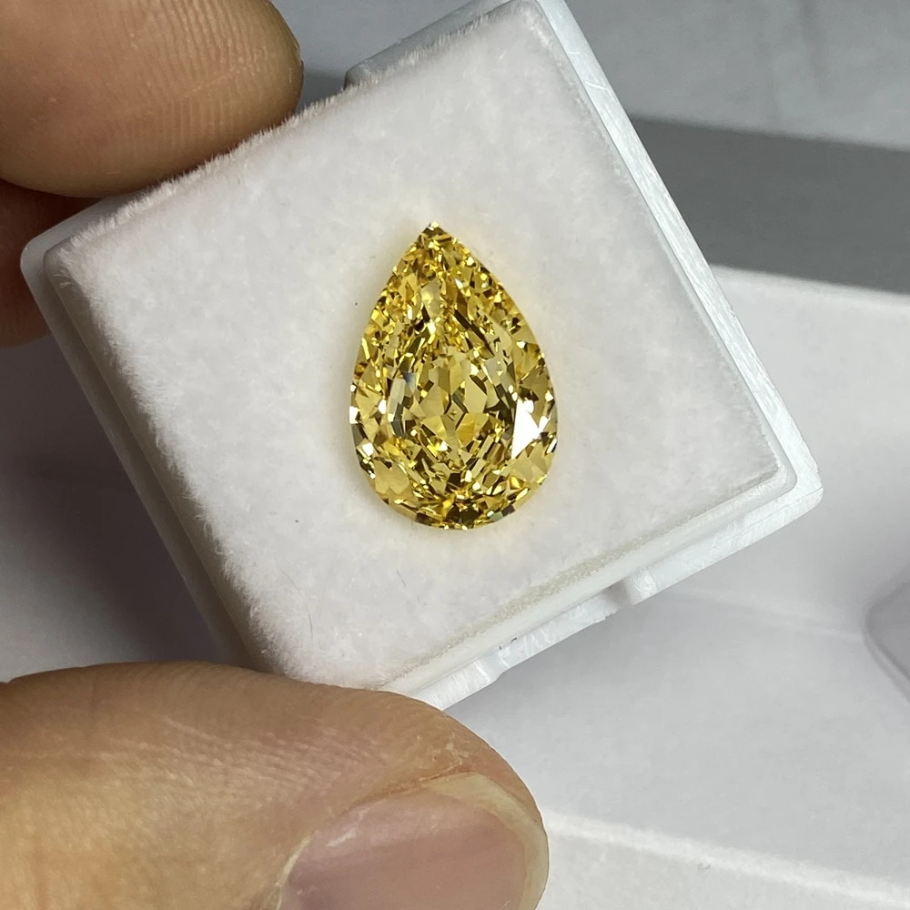 Forma de Gota de Pêra, Amarelo Vivo, Diamante