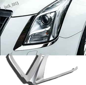 

Car modification Car accessories 2PCS Stainless Steel Front Headlight Eyebrow Cover Trim For Cadillac XTS 2015- 2017