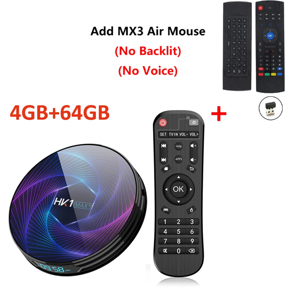 4GB 64GB add MX3 HK1 MAX PLUS Android ТВ приставка RK3368PRO 4GB 64 GB/128 GB 2,4G/5G wifi Bluetooth 4,0 ТВ приставка RJ45 1000M 4K HD 1080P медиаплеер - Цвет: 4GB 64GB add MX3