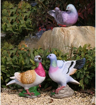 

Outdoor Pastoral Resin Pigeon Sculpture Ornaments Balcony Simulation Animal Birds Figurines Crafts Courtyard Park Decoration Art