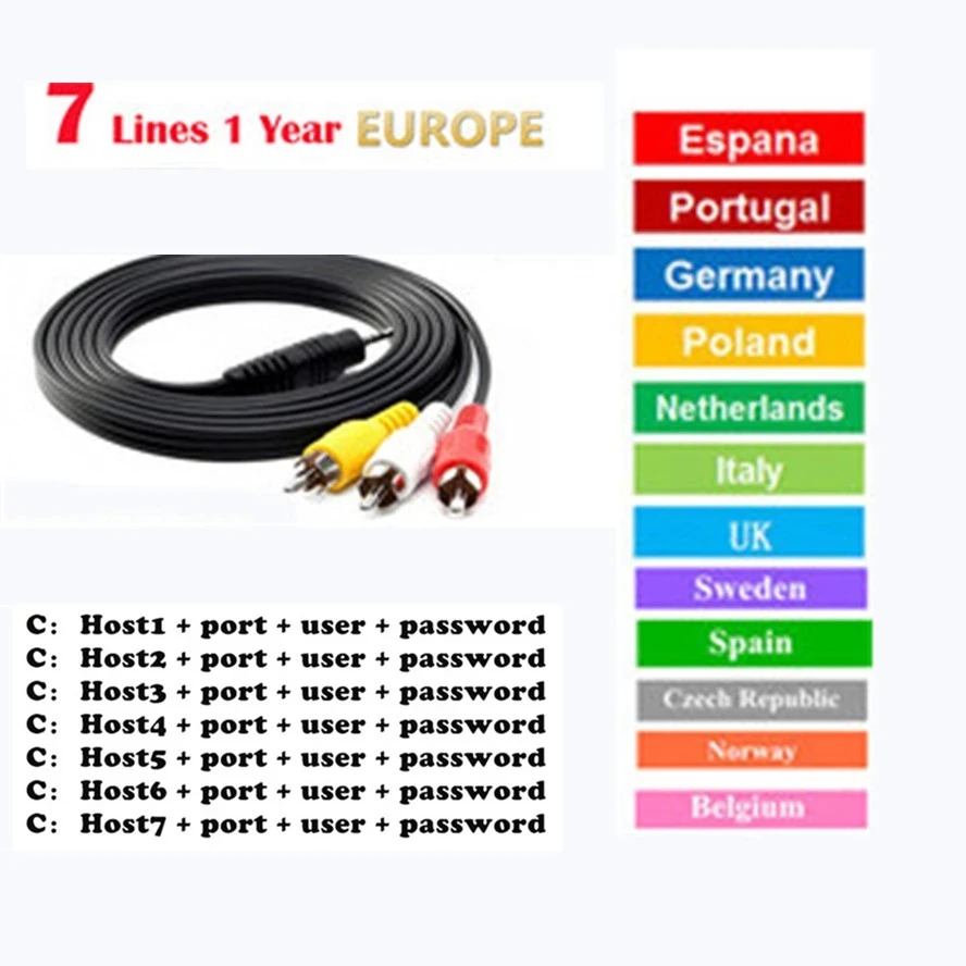 

Freesat V7s Cccam Cline per 1 Anno Spagna 6 linee per DVB-S2 HD Freesat v7 GT media V8 Nova CCCam