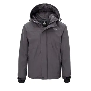 

Wantdo Men Snowboarding Jackets Warm Winter Coat Waterproof Ski Wear Hooded Windproof Parka