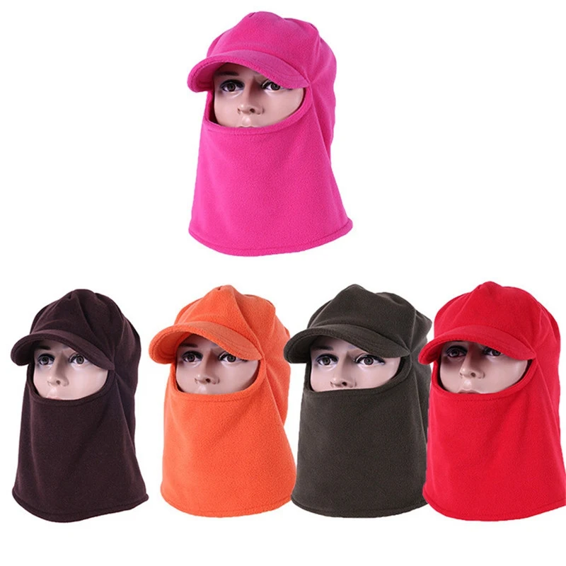 New Outdoor Autumn Winter Thicken Solid Color Beanie Keep Warm Mountaineering Ski Unisex Windproof Masked Cap
