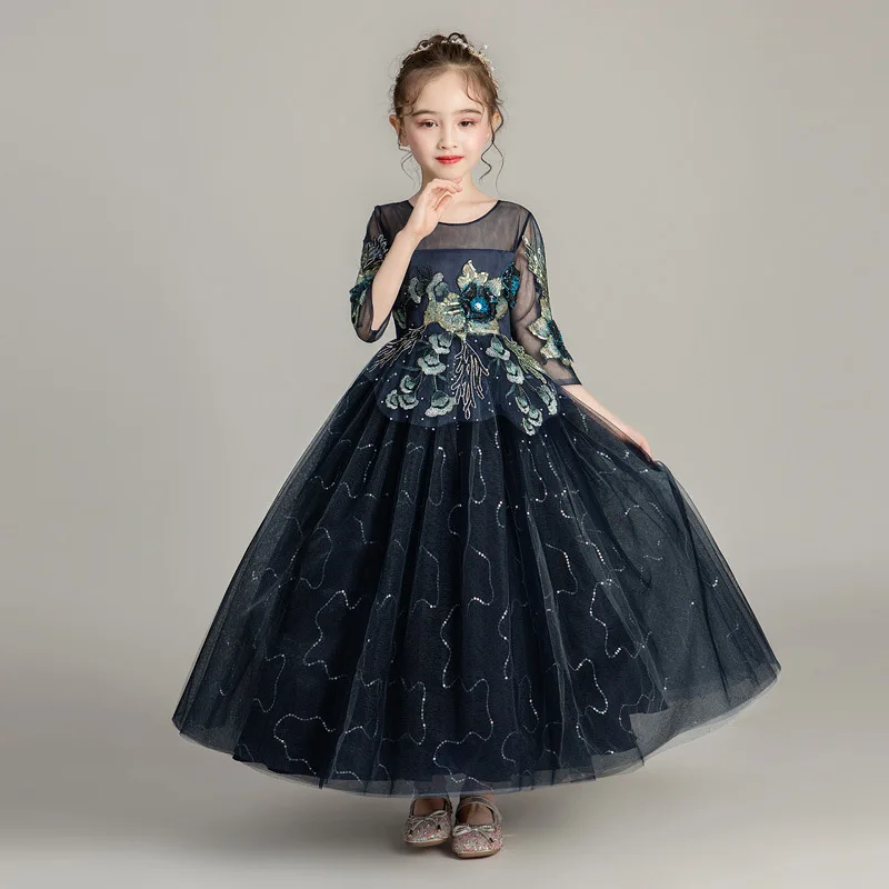 

Wedding dress for girls vestidos de noche ornate princess party ball gown Girls clothes First communion Kids costume