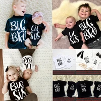 Sibling Set Big Brother Little Sister Sibling Clothes Children's Gift Big Bro Lil Sis Brother Sister TShirt Baby Gift Clothes 2
