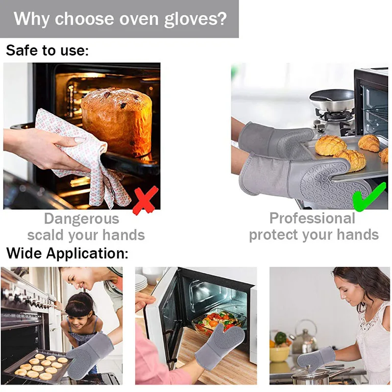 7pcs set silicone oven mitts s