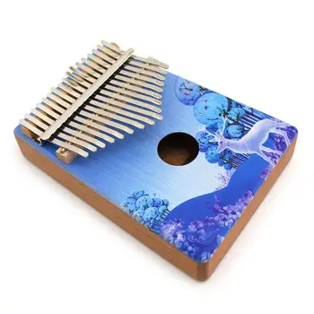 

Portable Kalimba Thumb Piano 17 Keys Finger with Tune Hammer Cover Musical Instrument for Beginners
