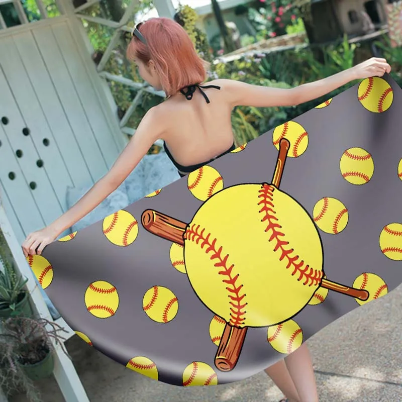 3D цифровая печать бейсбольная серия микрофибра прямоугольное пляжное полотенце для взрослых Лето Toalla йога коврик T503