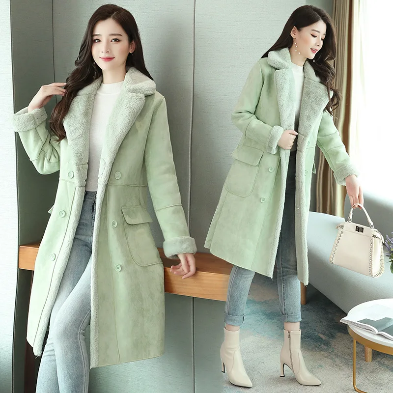 

Lambs Wool Coat Women's Mid-length Winter 2019 New Style Deerskin Velvet Cotton Coat Korean-style Slimming Fur Overcoat