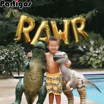

4pcs 16inch Rawr Balloons Kids Birthday Balloons Zoo Animal Party Circus Party Balloons Dinosaur Party Theme Rawr Decorations