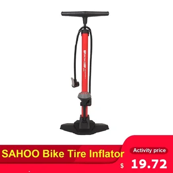 

SAHOO Bike Tire Inflator Bicycle Floor Air Pump with 170PSI Gauge High Pressure pump for bike bicycle accessories air compressor