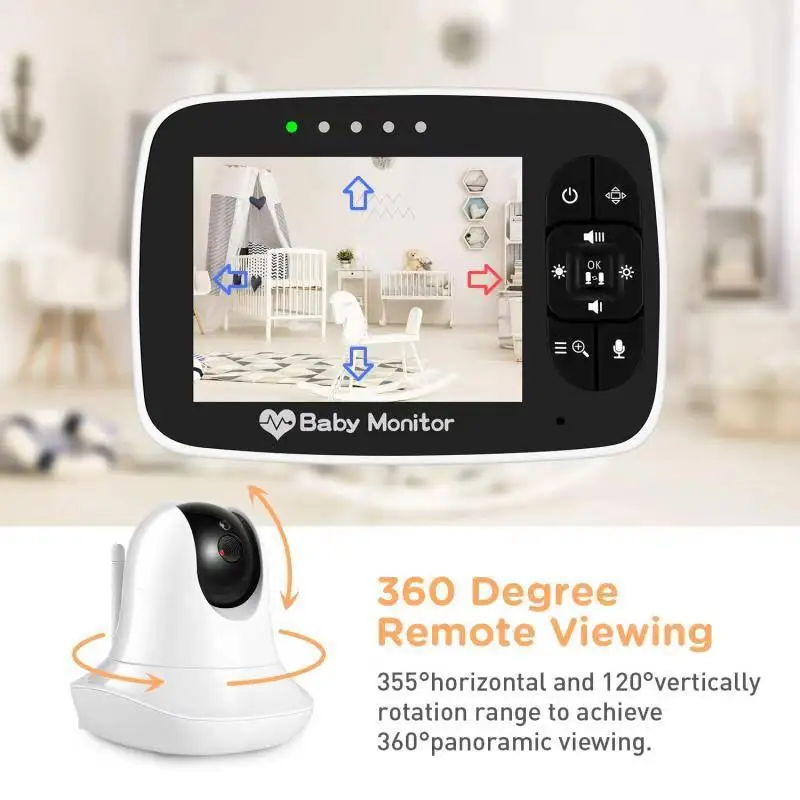 480TVL M935 3.5inch Baby Monitor Infrared Night Vision Wireless Video Color Monitor With Lullaby Remote Pan-Tilt-Zoom Talk Back