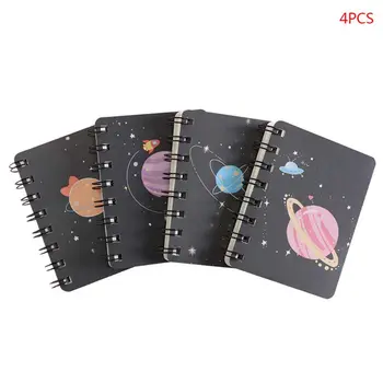 

4pcs Starry Sky Spiral Coil Notebook Blank Paper Journal Diary Planner Notepad