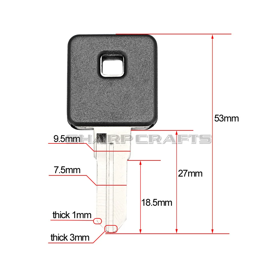 Motorcycle Keys Motorcycle Key Accessories Uncut Blank Key Blade For Harley Sportster XL883 883C 883N 883L 883R XL1200 1200C 1200R 1200N 1200L Forty Eight