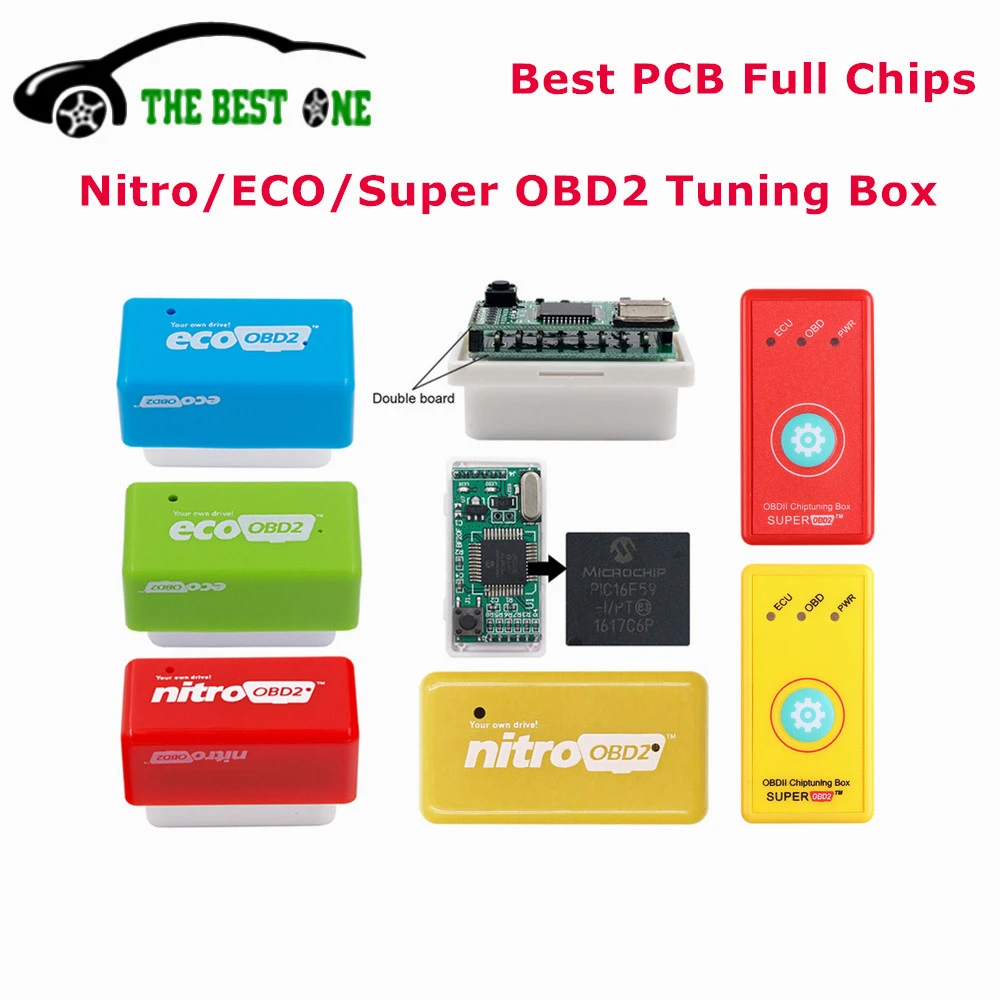 Original Full Chips Eco Nitro Obd2 Chip Tuning Box Benzine Diesel Ecoobd2 Save Fuel Nitroobd2
