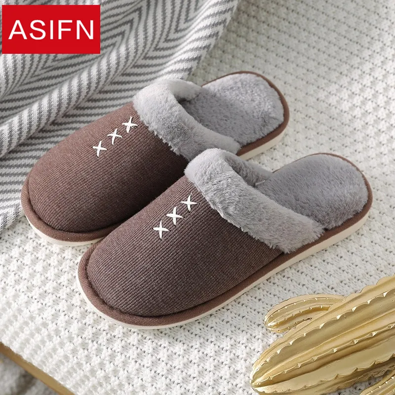 ASIFN/тапочки для мужчин; хлопковые зимние японские домашние тапочки для мужчин; теплые домашние тапочки на толстой нескользящей мягкой подошве