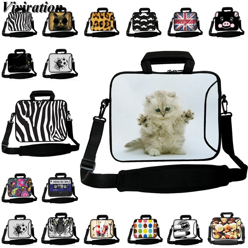 Girls Women Laptop Bag 14 15 13 12 10 17 17.3 Notebook Case 15.6 Cat Prints Capa Para Funda Portail Bolsas Computer Accessories