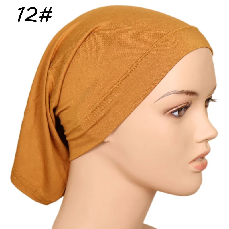 Новейший исламский мусульманский женский головной платок хлопковый подшарф хиджаб головной убор капот 943 Вт Прямая - Цвет: 12