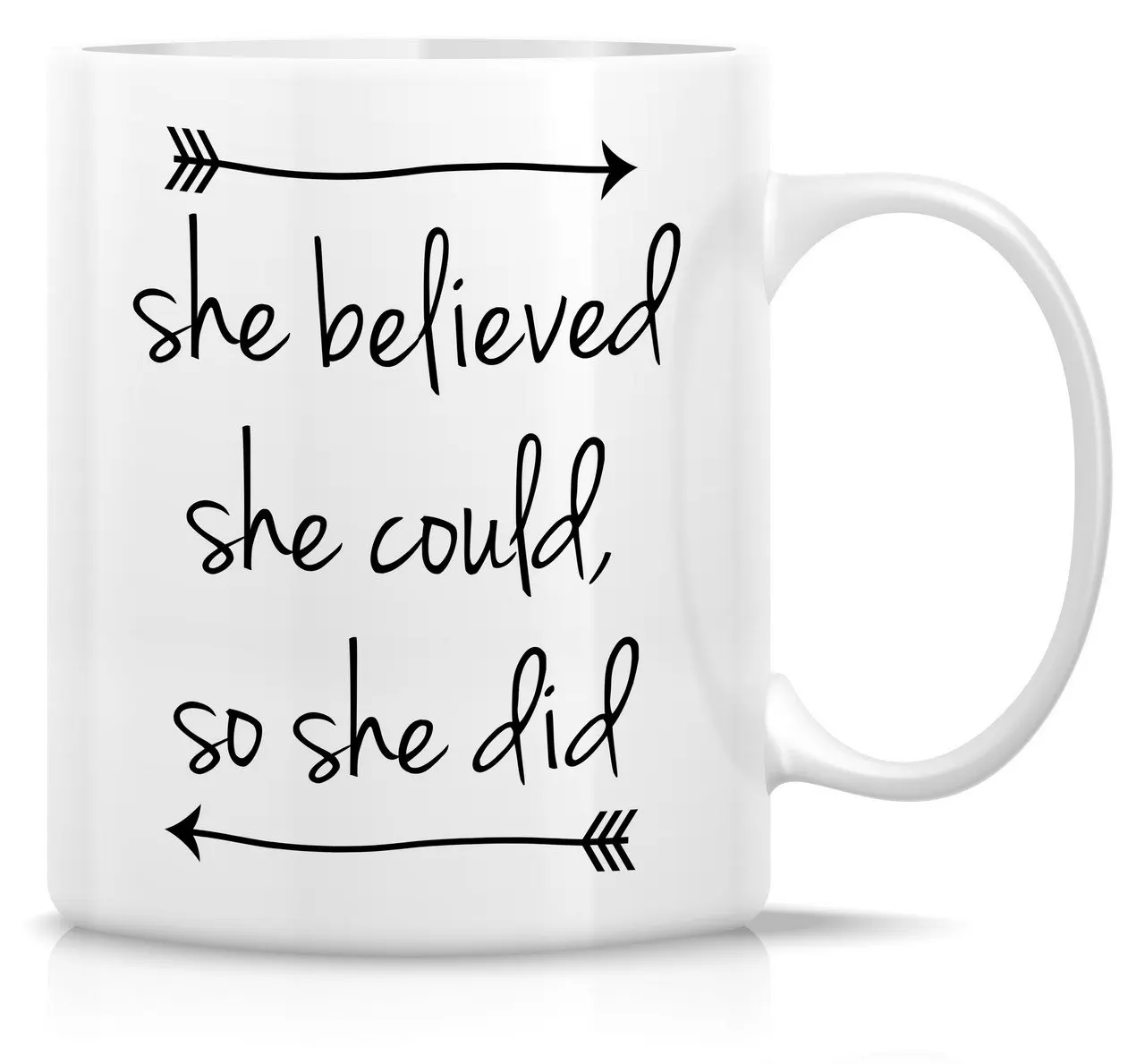 

Funny Mug - She Believed She Could She Did 11 Oz Ceramic Coffee Mugs - Funny, Motivational, Inspirational birthday gifts