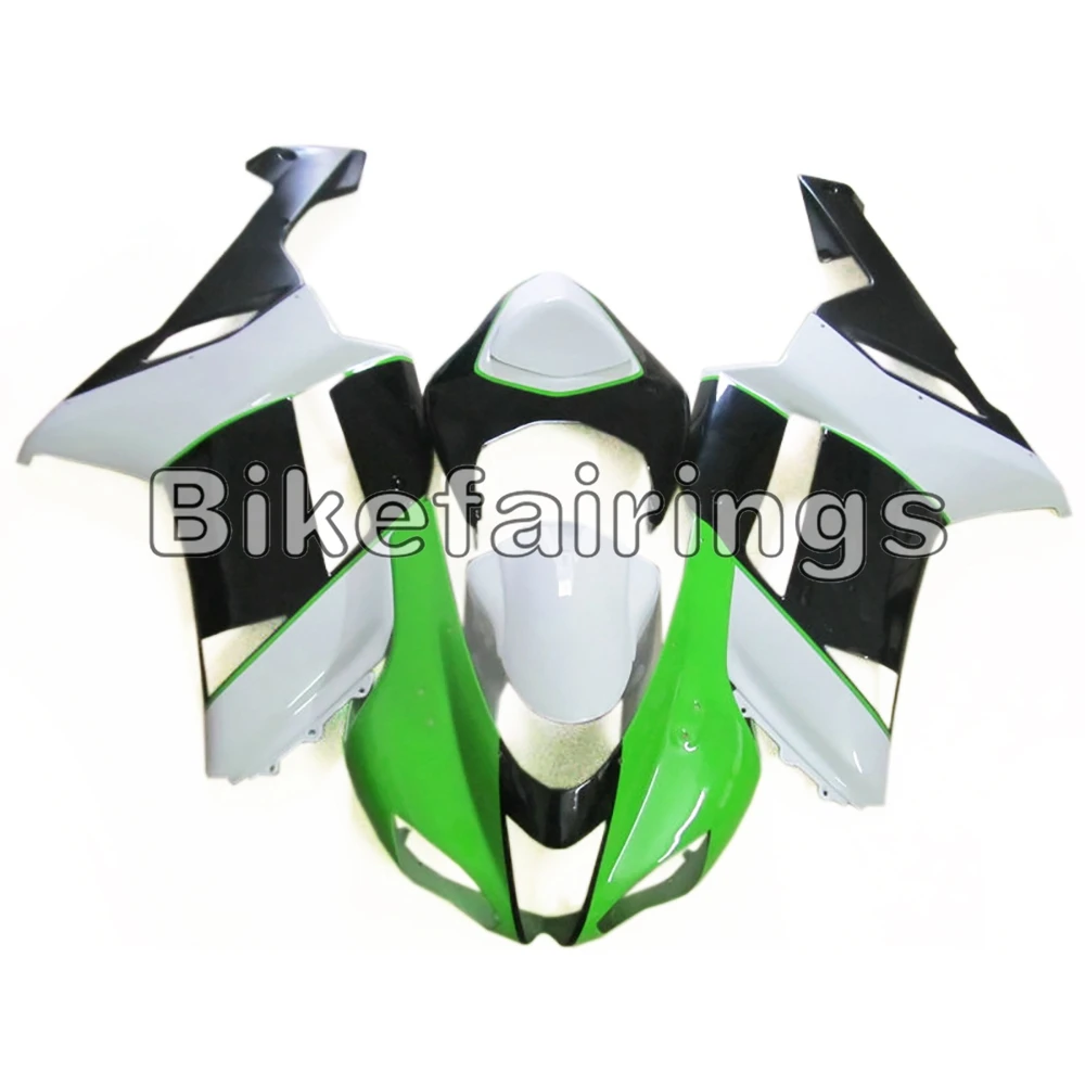 Green Black White Full Fairing Kit For Kawasaki ZX6R 636 2007 2008 ZX