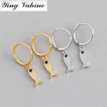 

ying Vahine 100% 925 Sterling Silver Lovely Fish Pendant Drop Earrings for Women