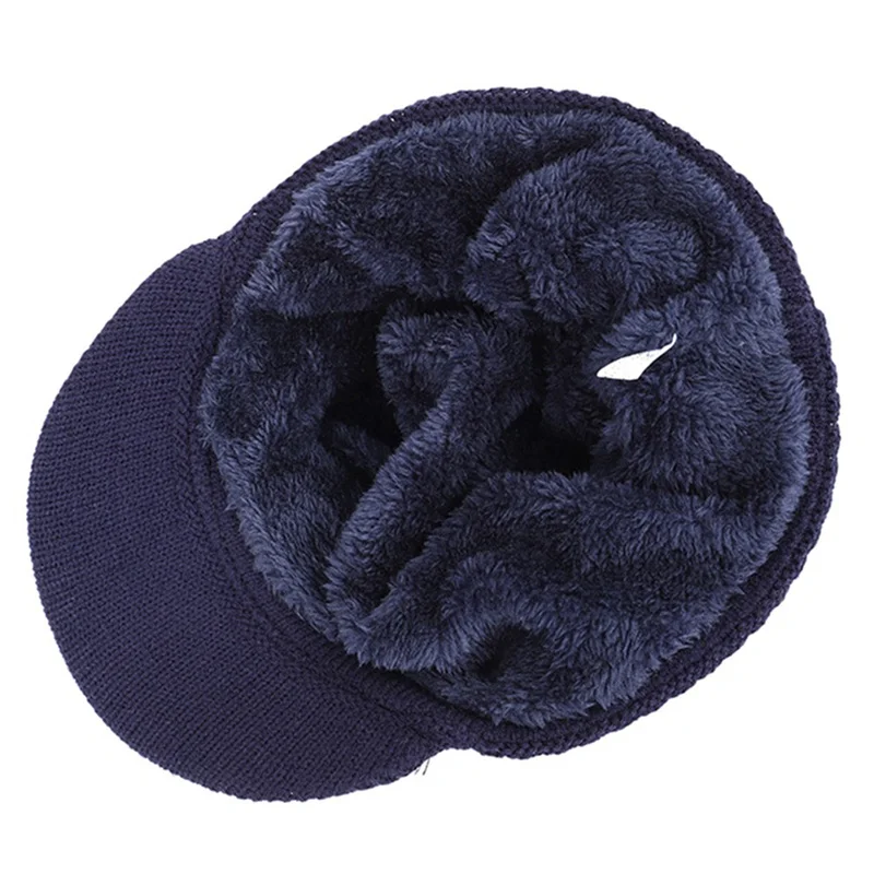 Мужская зимняя шапка из двух частей, теплая и бархатная Толстая шапка, зимняя шапка, мужской шерстяной шарф, Шапка Балаклава, вязаная шапка, повседневные Шапки для папы