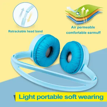 

Headset Tablet Girls Boys Kid Headphone Wired With Mic Computer Adjustable On-Ear Universal 3.5mm Jack Children Foldable Stereo