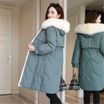 

Down Jacket Women 2019 New Slim Fox Real Fur Collar White Duck Down Coat Winter Outerwear Hight Quality Hooded Parka Warm Jacket